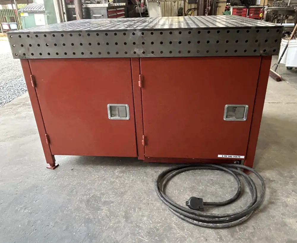 CSI downdraft fixture table with perforated steel top and access doors | CSI Collector Systems - Dust & Fume Collection Systems
